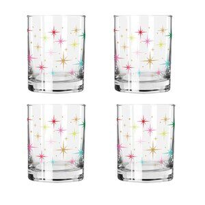 Slant Retro Colorful Stars Glasses (Set/4)